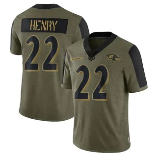 Derrick Henry Baltimore Ravens Men's Limited 2021 Salute To Service Nike Jersey - Olive