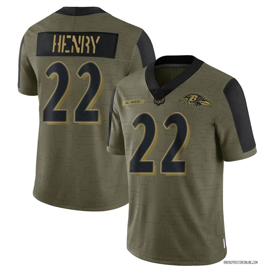 Derrick Henry Baltimore Ravens Youth Limited 2021 Salute To Service Nike Jersey - Olive