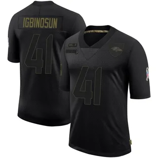 Desmond Igbinosun Baltimore Ravens Men's Limited 2020 Salute To Service Nike Jersey - Black