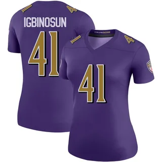Desmond Igbinosun Baltimore Ravens Women's Color Rush Legend Nike Jersey - Purple
