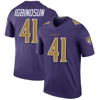 Desmond Igbinosun Baltimore Ravens Youth Color Rush Legend Jersey - Purple