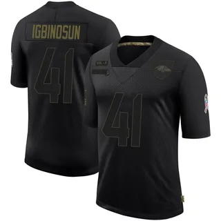 Desmond Igbinosun Baltimore Ravens Youth Limited 2020 Salute To Service Nike Jersey - Black