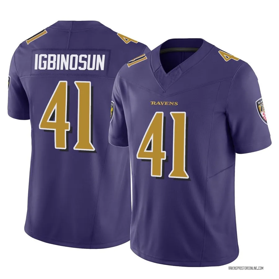 Desmond Igbinosun Baltimore Ravens Youth Limited Vapor F.U.S.E. Nike Jersey - Purple