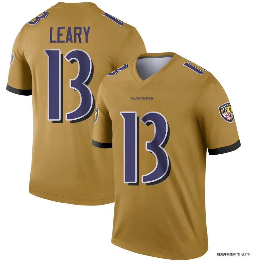 Devin Leary Baltimore Ravens Men's Legend Inverted Nike Jersey - Gold