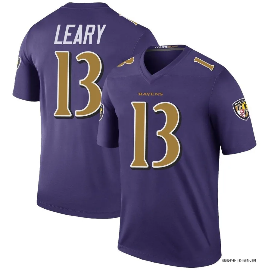 Devin Leary Baltimore Ravens Youth Color Rush Legend Nike Jersey - Purple