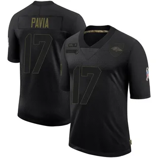 Diego Pavia Baltimore Ravens Youth Limited 2020 Salute To Service Nike Jersey - Black