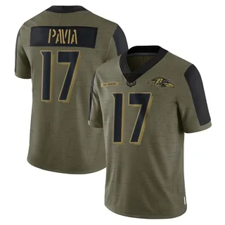 Diego Pavia Baltimore Ravens Youth Limited 2021 Salute To Service Nike Jersey - Olive