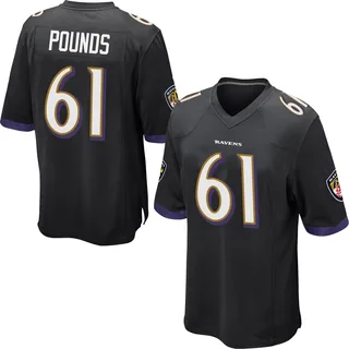 Diego Pounds Baltimore Ravens Men's Game Nike Jersey - Black