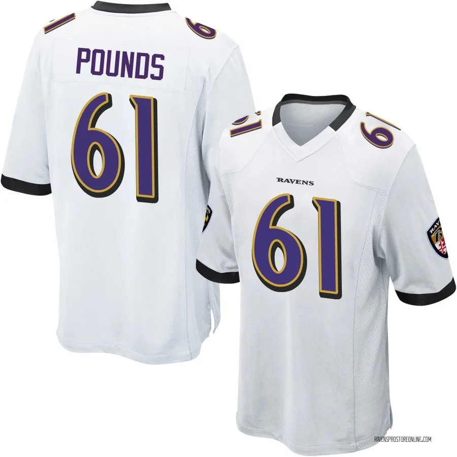 Diego Pounds Baltimore Ravens Men's Game Nike Jersey - White