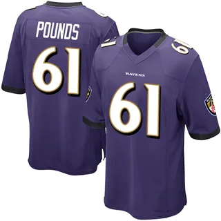 Diego Pounds Baltimore Ravens Men's Game Team Color Nike Jersey - Purple