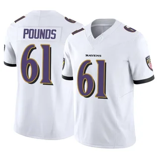 Diego Pounds Baltimore Ravens Men's Limited Vapor F.U.S.E. Nike Jersey - White