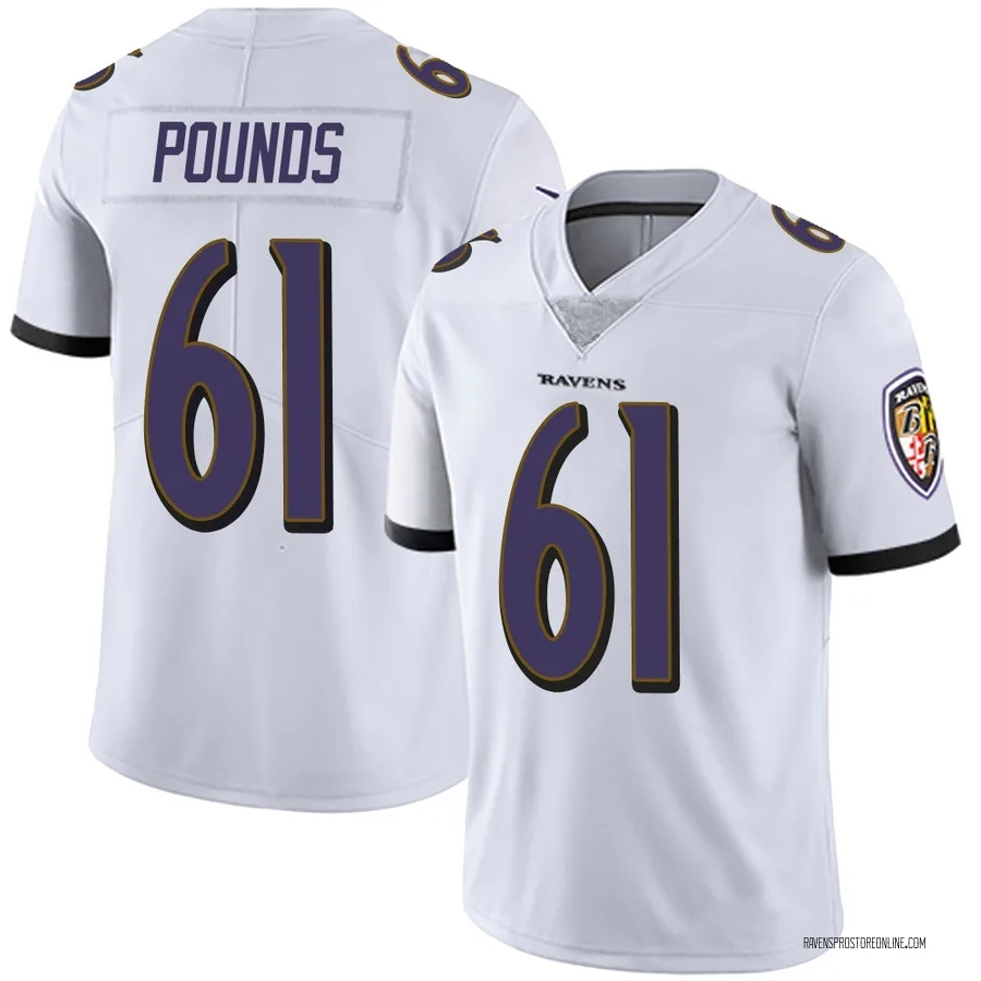 Diego Pounds Baltimore Ravens Men's Limited Vapor Untouchable Nike Jersey - White