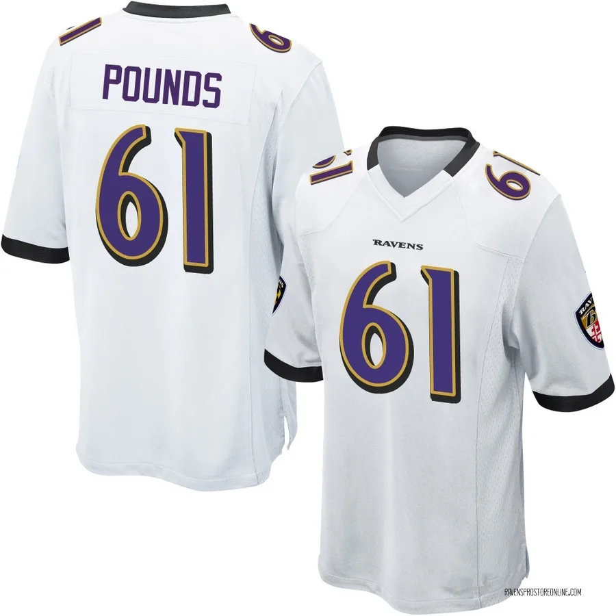 Diego Pounds Baltimore Ravens Youth Game Nike Jersey - White