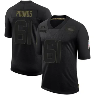 Diego Pounds Baltimore Ravens Youth Limited 2020 Salute To Service Nike Jersey - Black