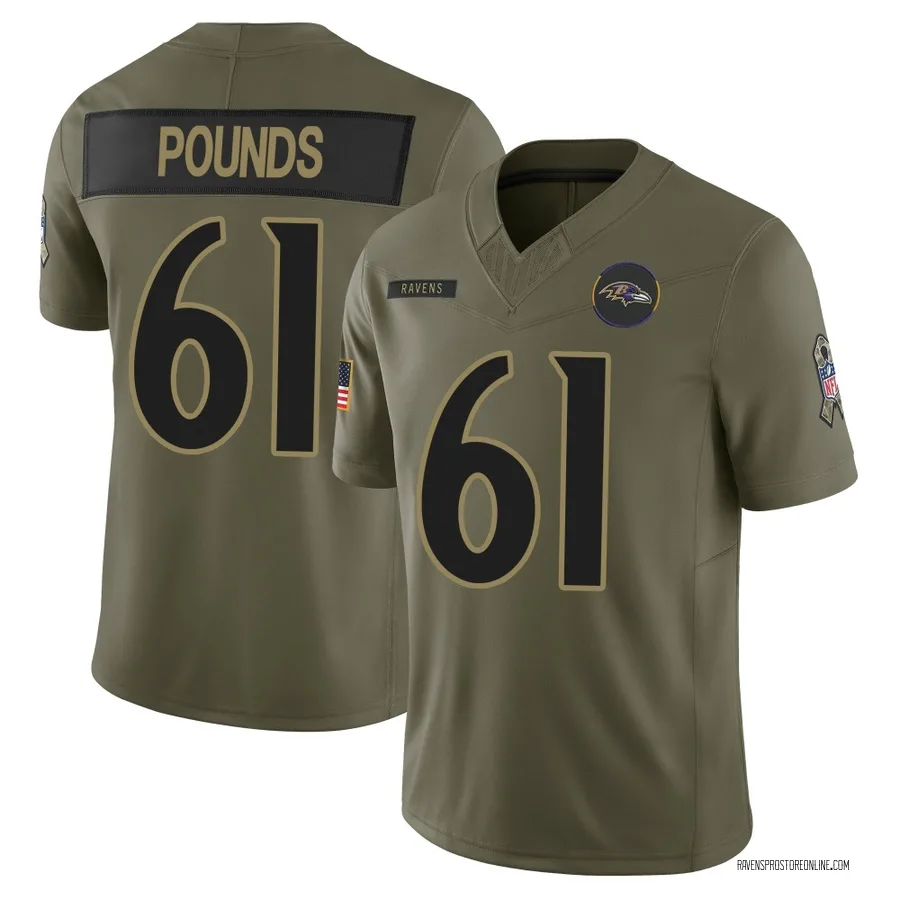 Diego Pounds Baltimore Ravens Youth Limited 2025 Salute to Service Nike Jersey - Olive