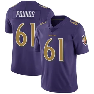 Diego Pounds Baltimore Ravens Youth Limited Color Rush Vapor Untouchable Nike Jersey - Purple
