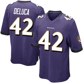Dominic DeLuca Baltimore Ravens Men's Game Team Color Nike Jersey - Purple