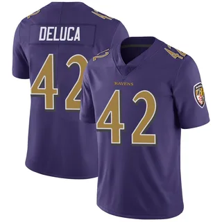 Dominic DeLuca Baltimore Ravens Men's Limited Color Rush Vapor Untouchable Nike Jersey - Purple