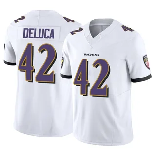 Dominic DeLuca Baltimore Ravens Men's Limited Vapor F.U.S.E. Nike Jersey - White