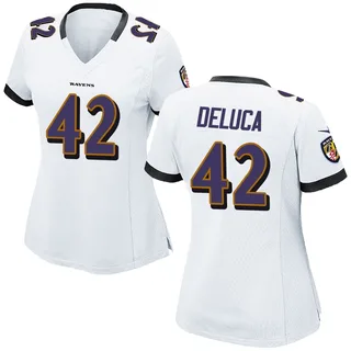 Dominic DeLuca Baltimore Ravens Women's Game Nike Jersey - White