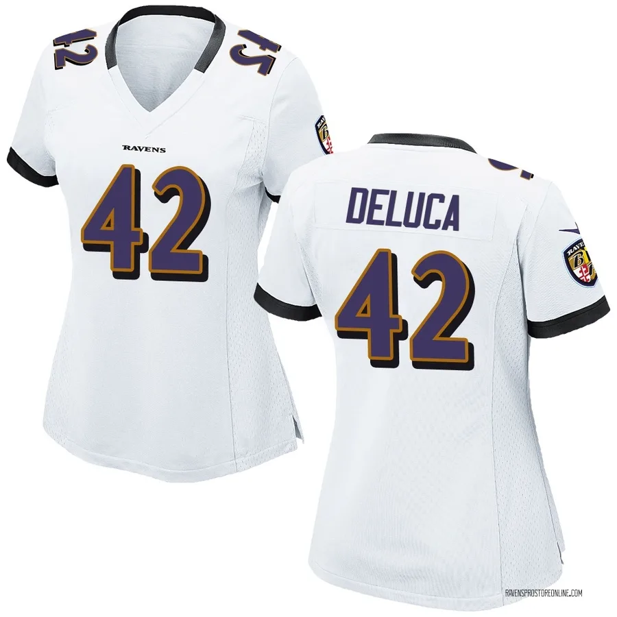 Dominic DeLuca Baltimore Ravens Women's Game Nike Jersey - White
