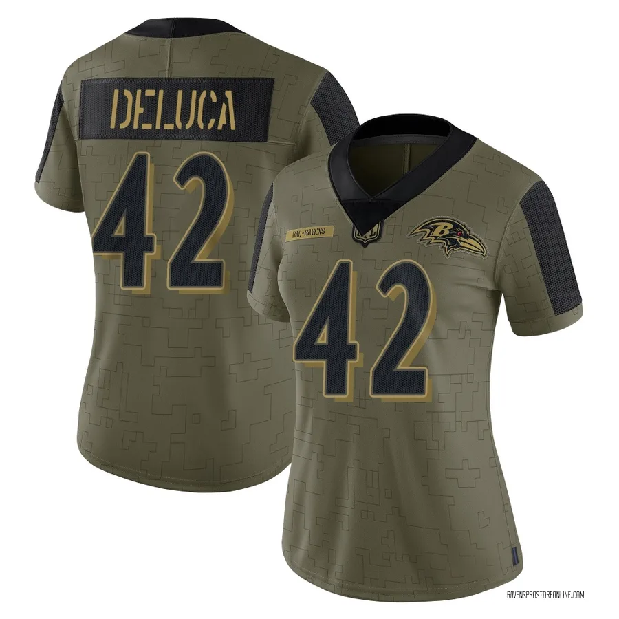 Dominic DeLuca Baltimore Ravens Women's Limited 2021 Salute To Service Nike Jersey - Olive