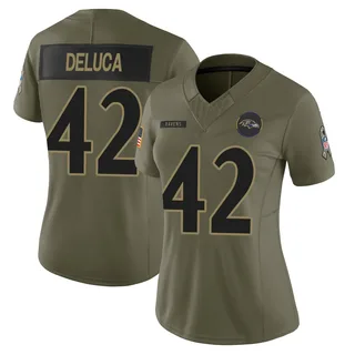 Dominic DeLuca Baltimore Ravens Women's Limited 2025 Salute to Service Nike Jersey - Olive