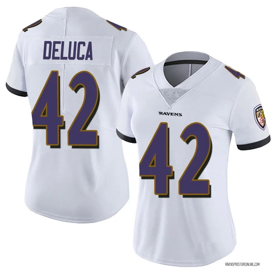 Dominic DeLuca Baltimore Ravens Women's Limited Vapor Untouchable Nike Jersey - White