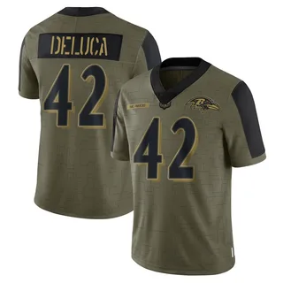 Dominic DeLuca Baltimore Ravens Youth Limited 2021 Salute To Service Nike Jersey - Olive