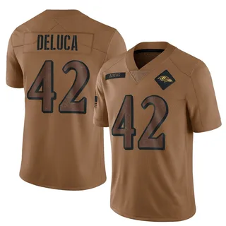 Dominic DeLuca Baltimore Ravens Youth Limited 2023 Salute To Service Nike Jersey - Brown