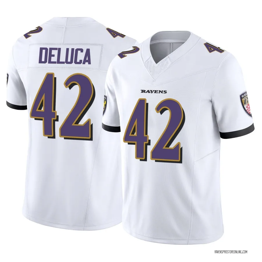 Dominic DeLuca Baltimore Ravens Youth Limited Vapor F.U.S.E. Nike Jersey - White