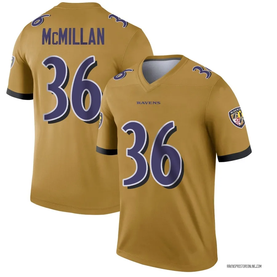 Dontae McMillan Baltimore Ravens Men's Legend Inverted Nike Jersey - Gold