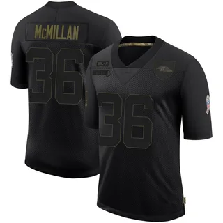 Dontae McMillan Baltimore Ravens Youth Limited 2020 Salute To Service Nike Jersey - Black