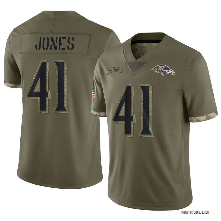 Dre'Mont Jones Baltimore Ravens Men's Limited 2022 Salute To Service Nike Jersey - Olive