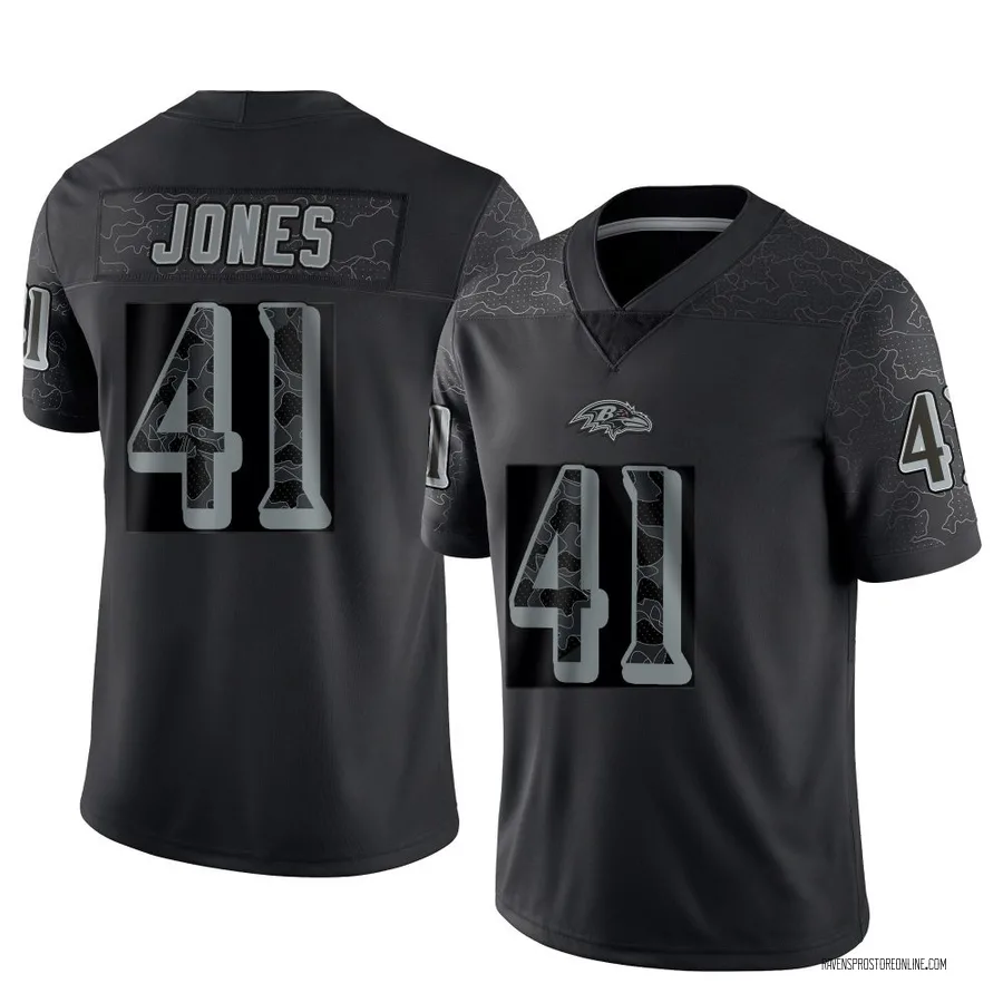 Dre'Mont Jones Baltimore Ravens Men's Limited Reflective Nike Jersey - Black