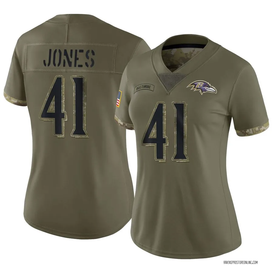 Dre'Mont Jones Baltimore Ravens Women's Limited 2022 Salute To Service Nike Jersey - Olive