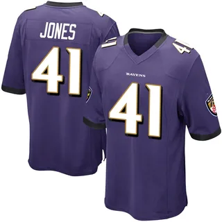 Dre'Mont Jones Baltimore Ravens Youth Game Team Color Nike Jersey - Purple