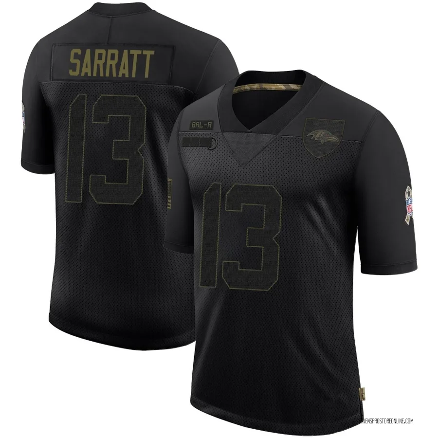 Elijah Sarratt Baltimore Ravens Men's Limited 2020 Salute To Service Nike Jersey - Black