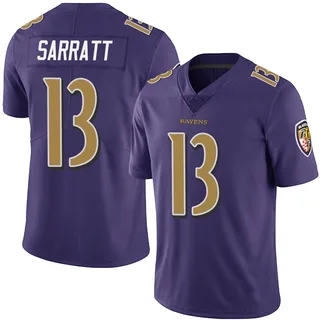 Elijah Sarratt Baltimore Ravens Men's Limited Team Color Vapor Untouchable Nike Jersey - Purple