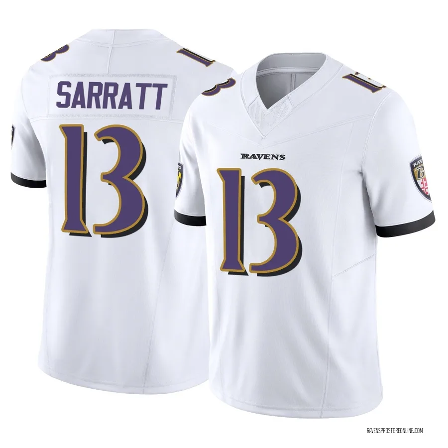Elijah Sarratt Baltimore Ravens Men's Limited Vapor F.U.S.E. Nike Jersey - White