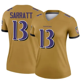 Elijah Sarratt Baltimore Ravens Women's Legend Inverted Nike Jersey - Gold