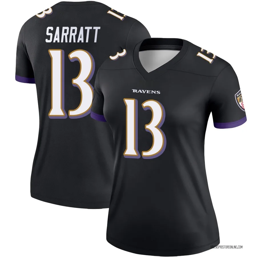 Elijah Sarratt Baltimore Ravens Women's Legend Nike Jersey - Black