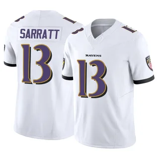 Elijah Sarratt Baltimore Ravens Youth Limited Vapor F.U.S.E. Nike Jersey - White