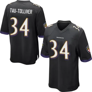 Elijah Tau-Tolliver Baltimore Ravens Men's Game Nike Jersey - Black