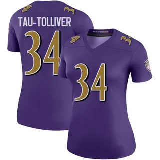 Elijah Tau-Tolliver Baltimore Ravens Women's Color Rush Legend Nike Jersey - Purple