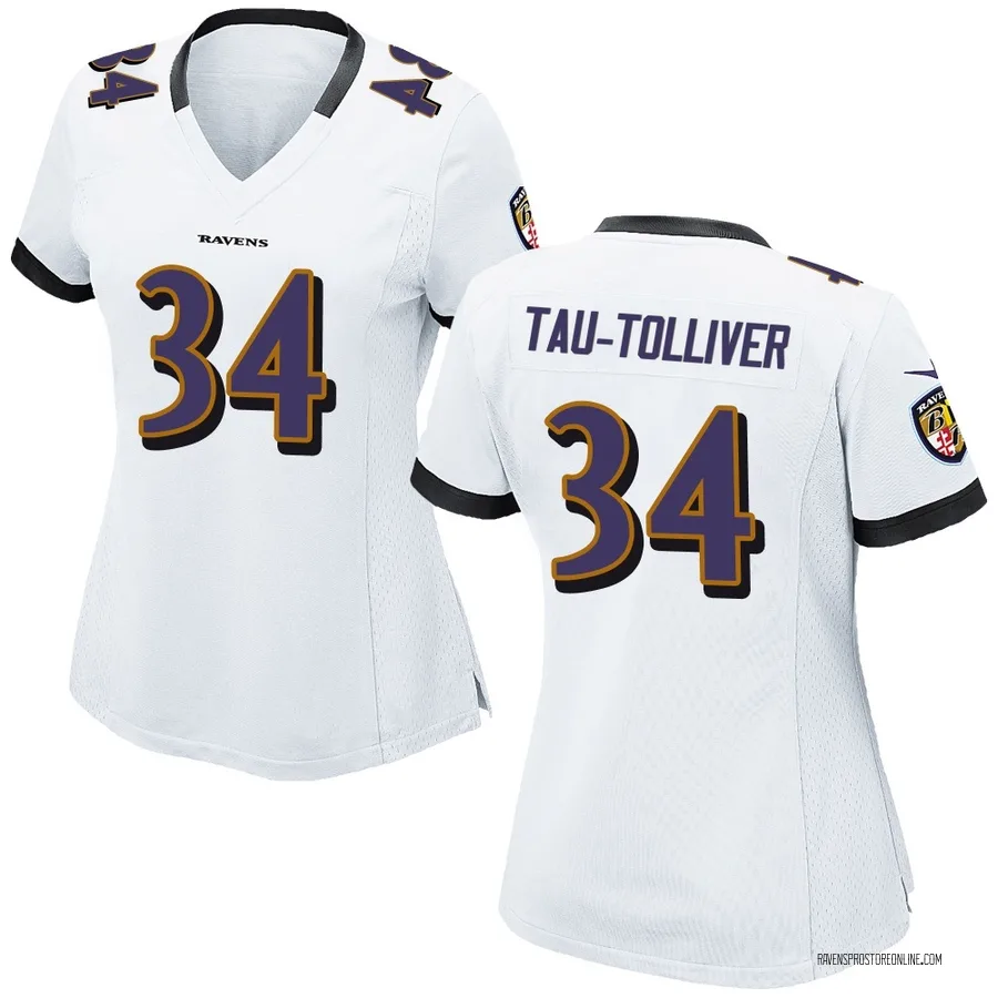 Elijah Tau-Tolliver Baltimore Ravens Women's Game Nike Jersey - White