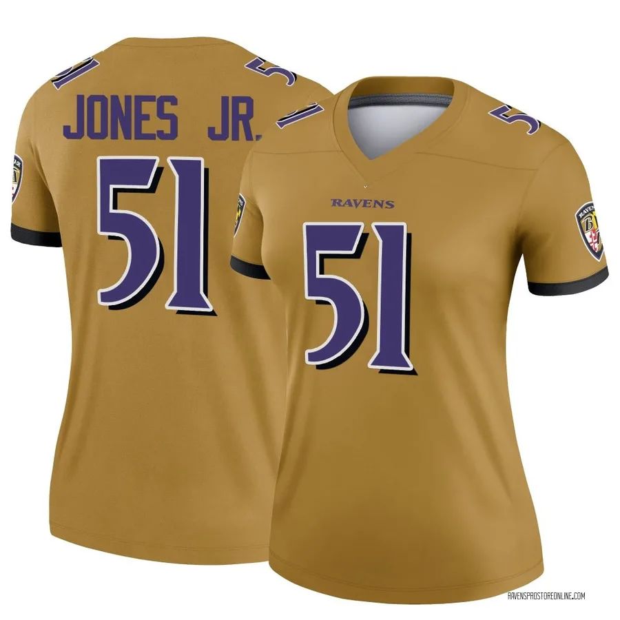 Emery Jones Jr. Baltimore Ravens Women's Legend Inverted Nike Jersey - Gold
