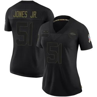 Emery Jones Jr. Baltimore Ravens Women's Limited 2020 Salute To Service Nike Jersey - Black