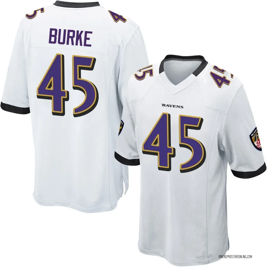 Ethan Burke Baltimore Ravens Men's Game Nike Jersey - White