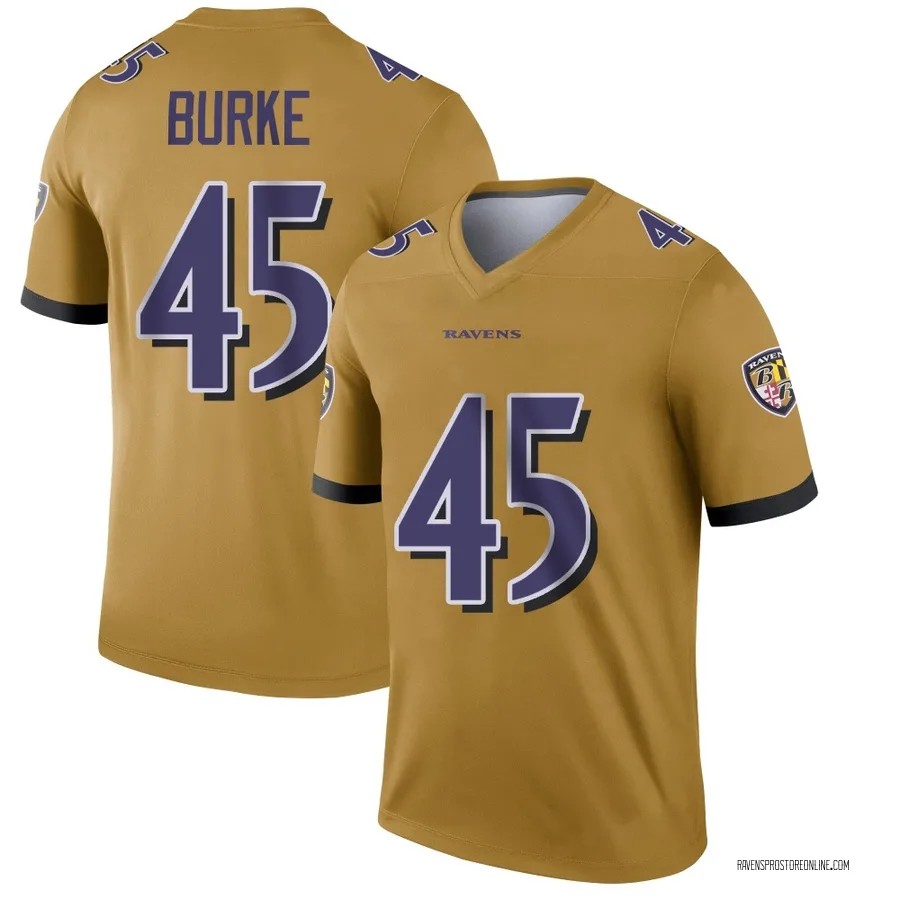 Ethan Burke Baltimore Ravens Men's Legend Inverted Nike Jersey - Gold